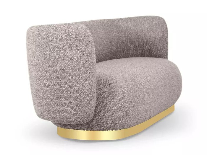 Диван Lucca L серо-бежевого цвета с золотым основанием  - лучшие Прямые диваны в INMYROOM