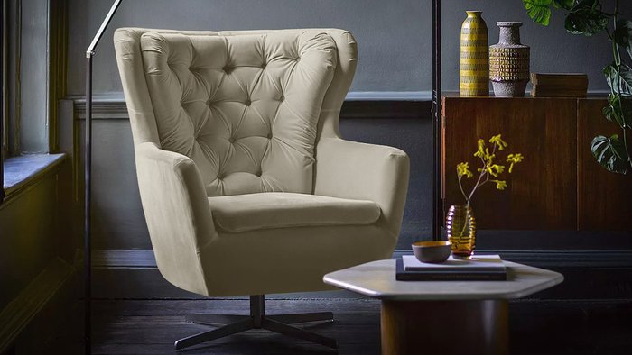 Кресло Дерби 2 бежевого цвета - купить Интерьерные кресла по цене 44700.0