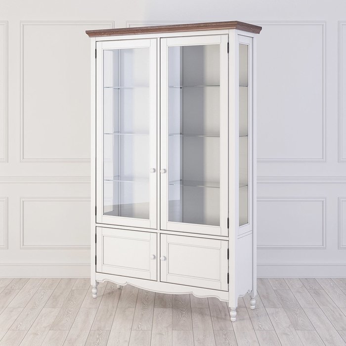 Шкаф-витрина Leblanc белого цвета - купить Шкафы витринные по цене 161700.0