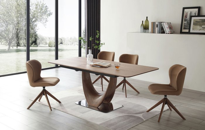 Раскладной обеденный стол Rimini коричневого цвета - купить Обеденные столы по цене 188378.0