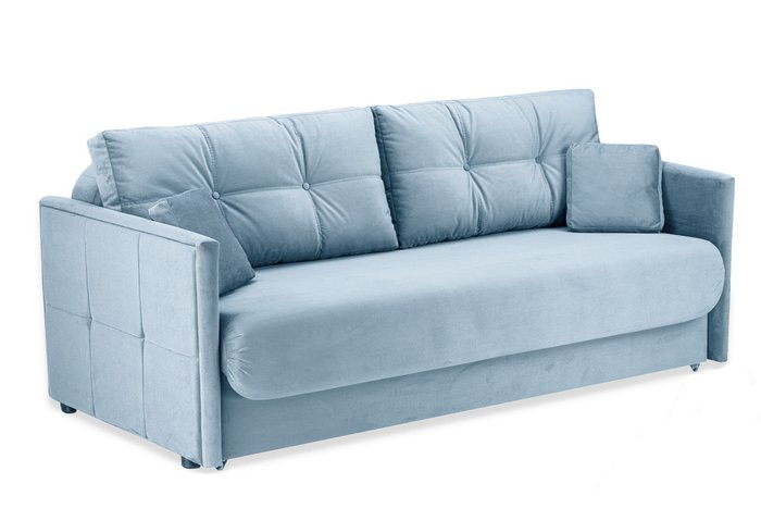 Прямой диван-кровать Шерлок голубого цвета - купить Прямые диваны по цене 45990.0