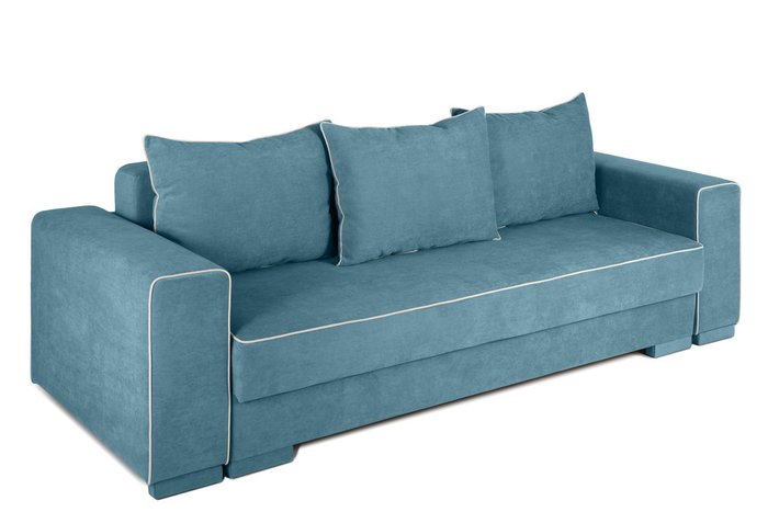 Диван-кровать Цезарь 4 синего цвета - купить Прямые диваны по цене 52801.0