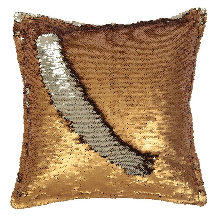 Подушка с пайетками золотая