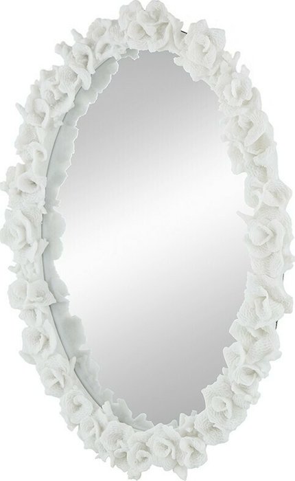 Зеркало настенное Коралловый кураж белого цвета - лучшие Настенные зеркала в INMYROOM