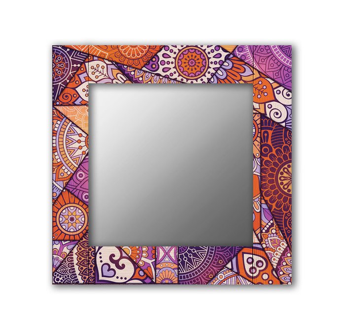 Настенное зеркало Сиреневый калейдоскоп 50х65 сиреневого цвета - купить Настенные зеркала по цене 13190.0