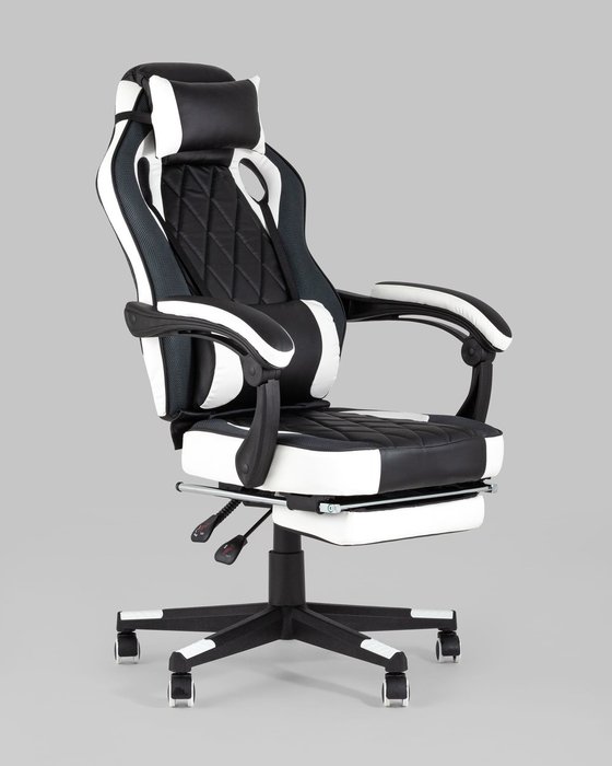 Кресло игровое Top Chairs Virage черно-белого цвета - купить Офисные кресла по цене 16890.0