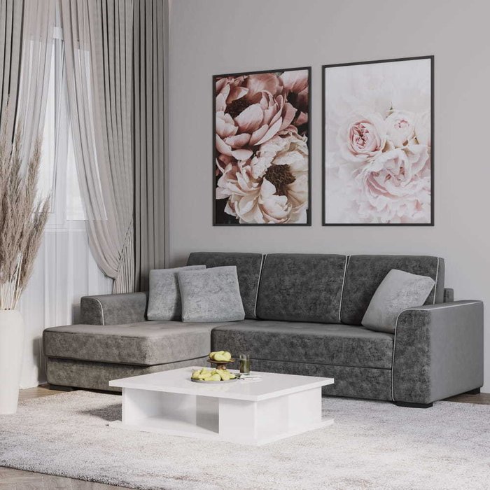 Угловой диван-кровать Монтана темно-серого цвета - купить Угловые диваны по цене 138267.0