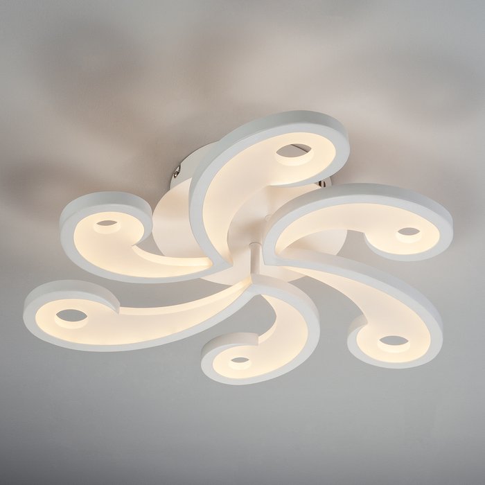 Потолочный светодиодный светильник с ПДУ 90093/6 белый - купить Потолочные люстры по цене 12800.0