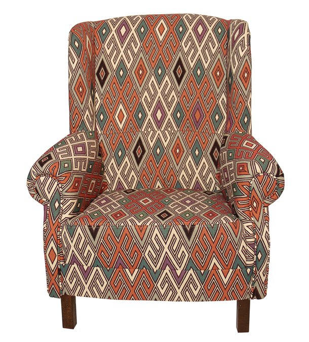Кресло Арлекин оранжевого цвета с орнаментом - купить Интерьерные кресла по цене 41600.0