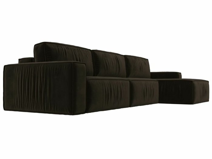 Угловой диван-кровать Прага Классик лонг темно-коричневого цвета правый угол - лучшие Угловые диваны в INMYROOM