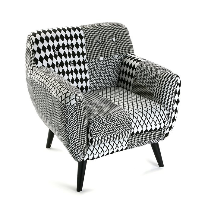 Кресло Geometrico W&B черно-белого цвета
