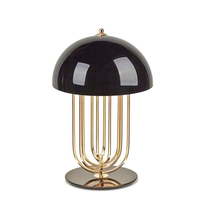 Настольная лампа Vibe со стеклянным плафоном черного цвета  