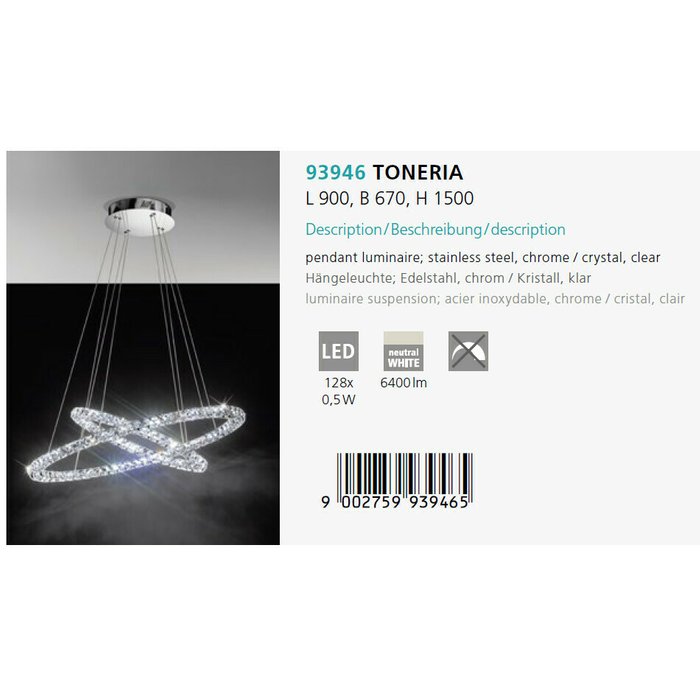 Люстра Eglo Toneria 93946 - лучшие Подвесные люстры в INMYROOM Люстра Eglo Toneria 93946 - лучшие Подвесные люстры в INMYROOM