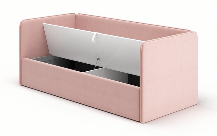 Кровать-диван Leonardo 80х180 розового цвета с подъемным механизмом и бортиком - купить Одноярусные кроватки по цене 21985.0