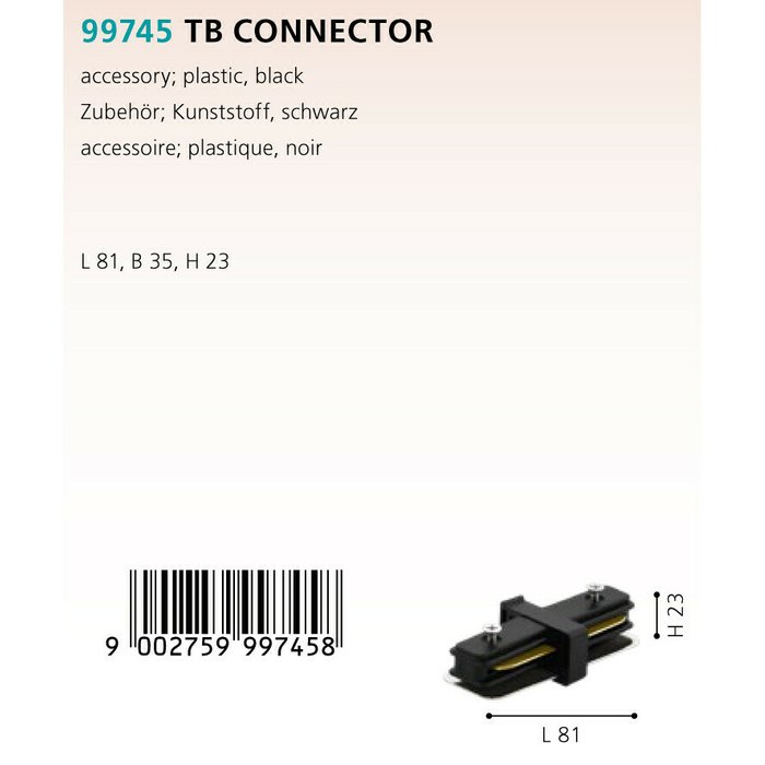 Соединитель прямой Eglo TB Connector 99745 - купить Соединитель (коннектор) для треков по цене 190.0