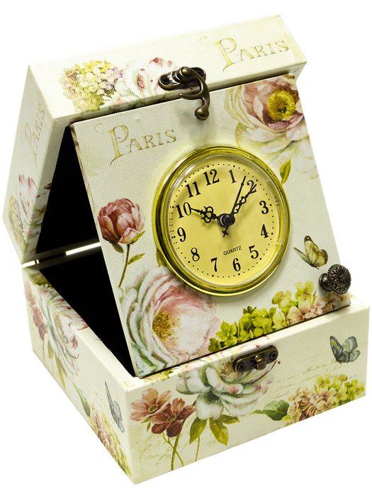 Часы в шкатулке бежевого цвета - купить Часы по цене 1790.0
