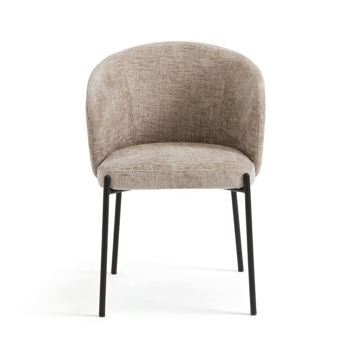 Стул из велюровой синельной пряжи Kinna серого цвета - купить Обеденные стулья по цене 29256.0