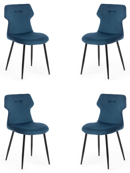Набор из четырех стульев Robocop синего цвета