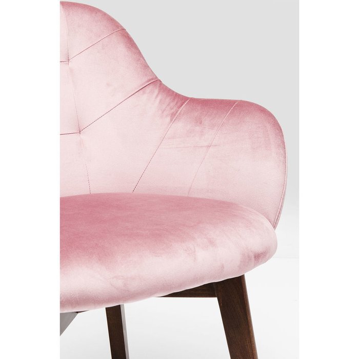 Стул мягкий с подлокотниками Lady розового цвета - лучшие Обеденные стулья в INMYROOM