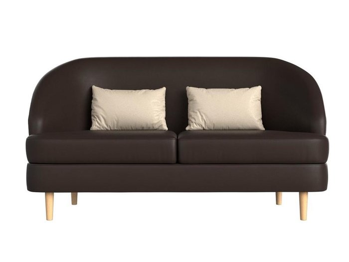 Диван Атико коричневого цвета (экокожа) - купить Прямые диваны по цене 29999.0