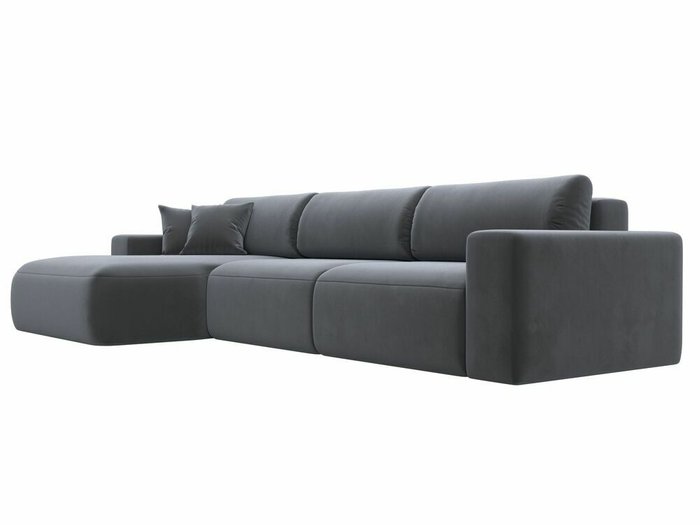 Угловой диван-кровать Лига 036 Классик Лонг темно-серого цвета левый угол - лучшие Угловые диваны в INMYROOM