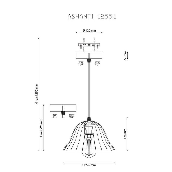 Подвесной светильник Ashanti 1254.1 (стекло, цвет прозрачный) - купить Подвесные светильники по цене 7500.0