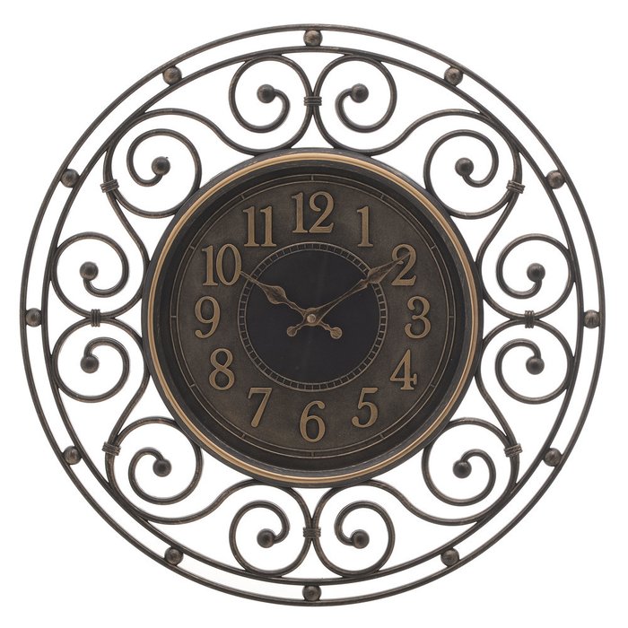 Часы настенные черно-золотого цвета 