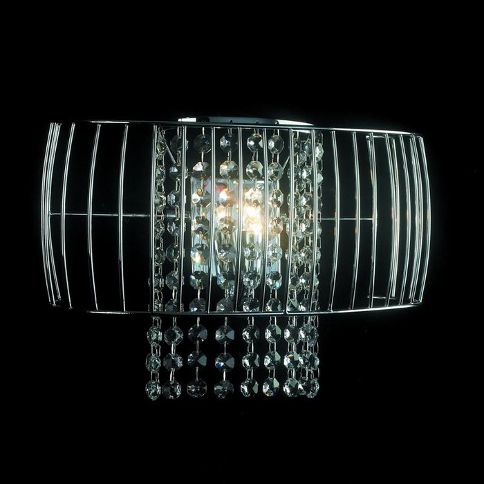 Настенный светильник Illuminati с прозрачными кулонами за металлической решеткой - купить Бра и настенные светильники по цене 12550.0