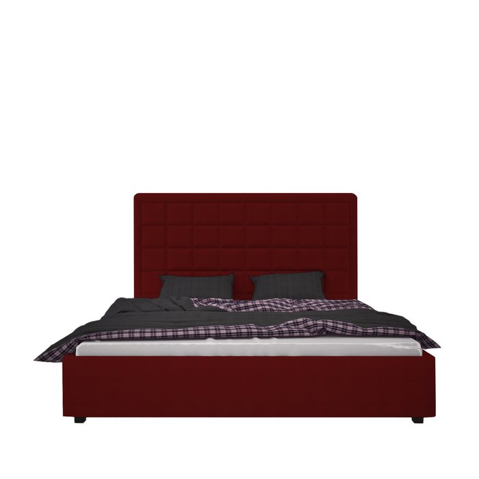 Кровать Elizabeth Велюр Красный 140х200 - купить Кровати для спальни по цене 102000.0
