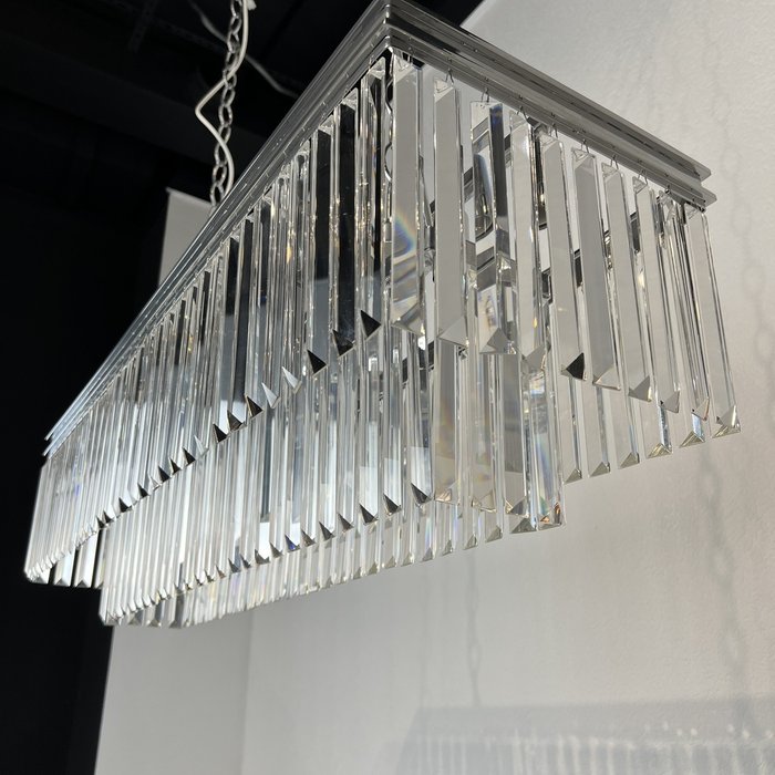 Люстра RH 1920S ODEON CLEAR GLASS FRINGE chrome 100 - лучшие Подвесные люстры в INMYROOM