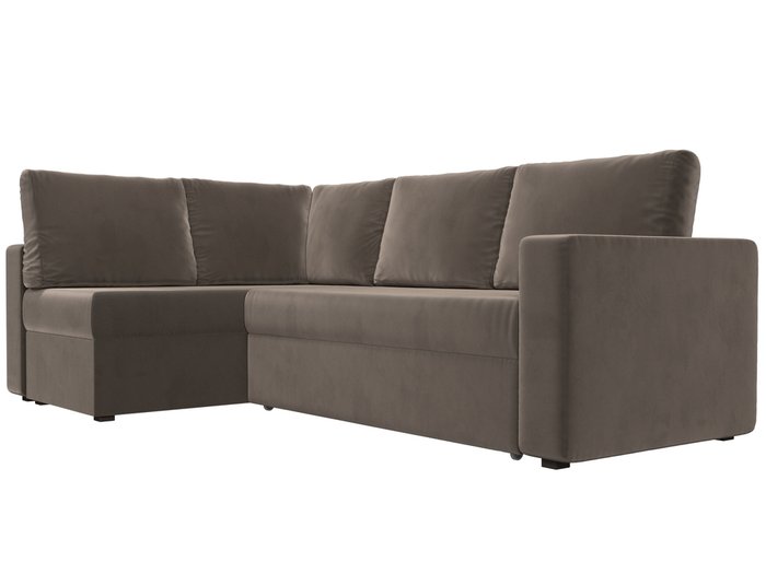 Угловой диван-кровать Оливер коричневого цвета левый угол - лучшие Угловые диваны в INMYROOM