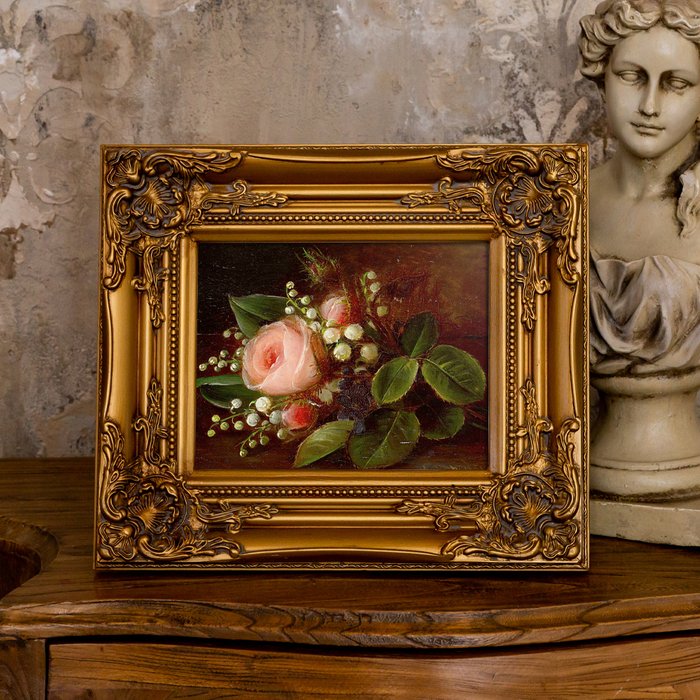 Репродукция картины Натюрморт с розами и ландышами - лучшие Картины в INMYROOM