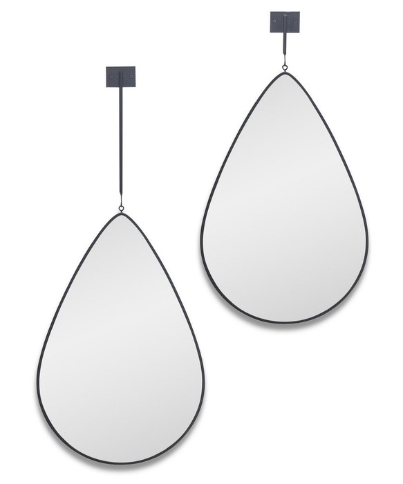 Настенное зеркало Droppe L в раме черного цвета - купить Настенные зеркала по цене 9300.0