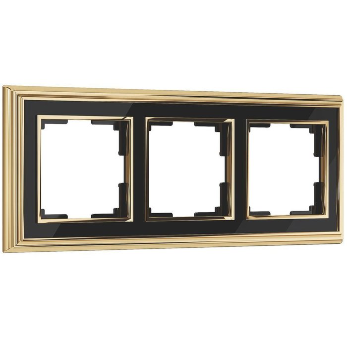Рамка из металла на 3 поста Palacio золото/черный WL17-Frame-03