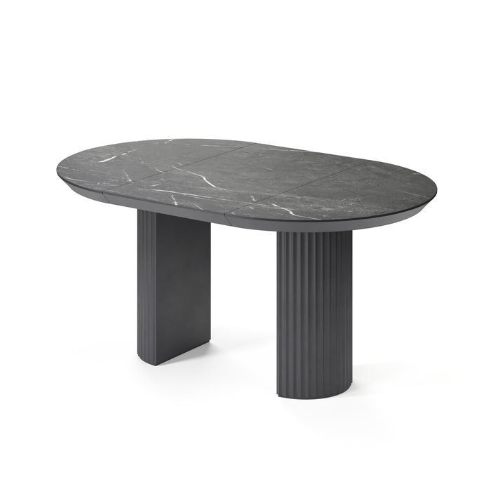 Обеденный стол раздвижной Нави черного цвета с рисунком под мрамор - купить Обеденные столы по цене 136160.0