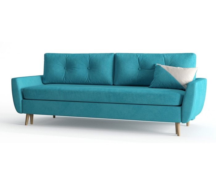 Диван-кровать Авиньон в обивке из велюра Zara голубого цвета