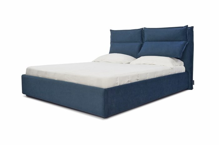 Кровать Wing 180х200 с подъемным механизмом и ортопедической решеткой темно-синего цвета - лучшие Кровати для спальни в INMYROOM