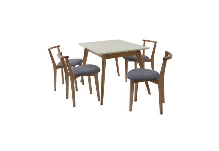 Обеденная группа Сканди 120 со стульями серо-коричневого цвета