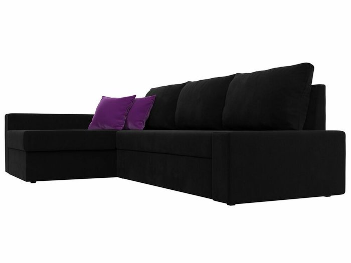 Угловой диван-кровать Версаль черного цвета левый угол - лучшие Угловые диваны в INMYROOM