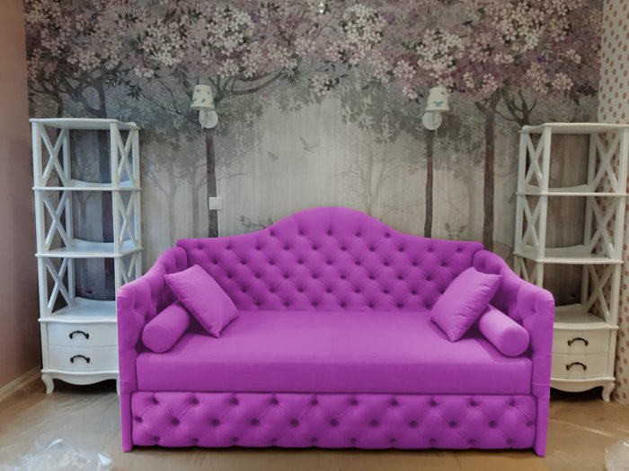 Диван-кровать Прованс лилового цвета - купить Прямые диваны по цене 98180.0