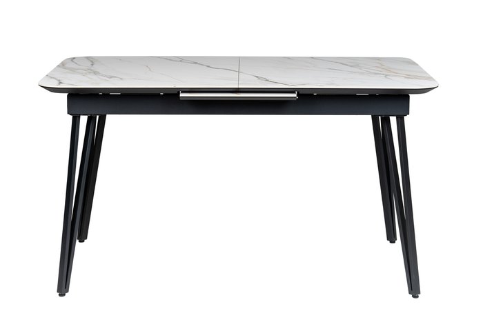 Раздвижной обеденный стол Диего 120 бежево-черного цвета - купить Обеденные столы по цене 70500 Раздвижной обеденный стол Диего 120 бежево-черного цвета - купить Обеденные столы по цене 70500