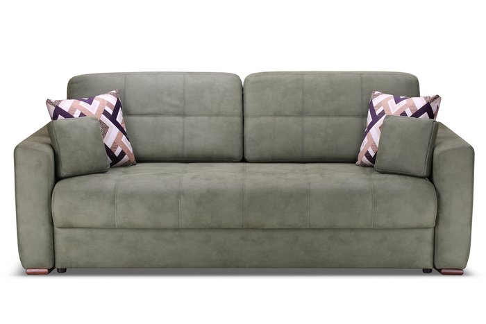 Прямой диван-кровать Фреско  Оптима зеленого цвета - купить Прямые диваны по цене 88640.0
