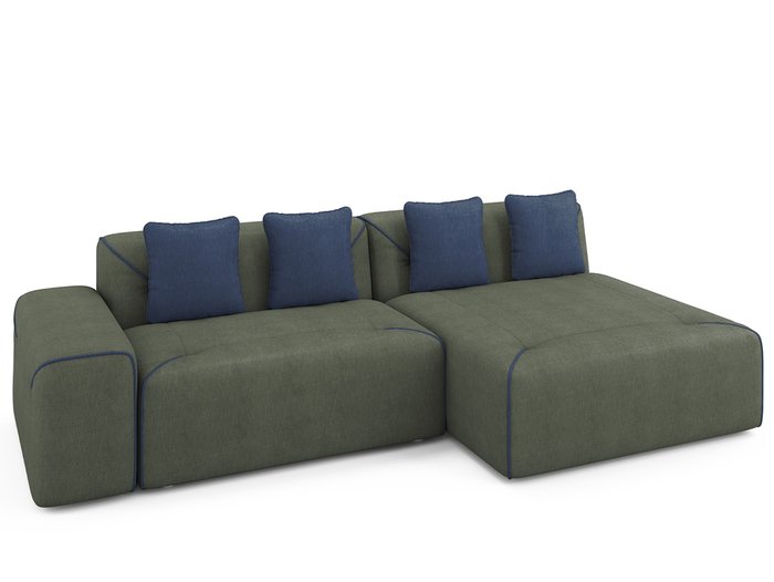 Угловой диван-кровать Portu правый темно-зеленого цвета - лучшие Угловые диваны в INMYROOM