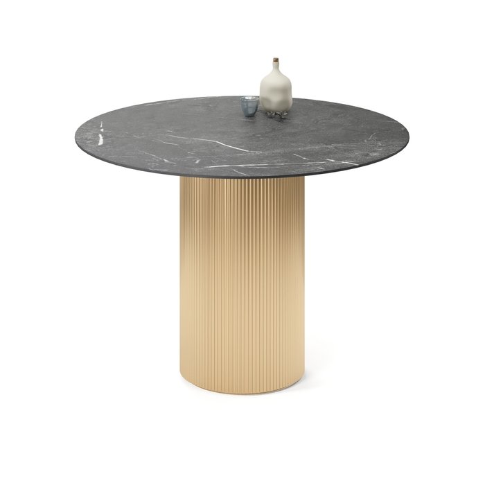 Обеденный стол круглый Алия на золотом основании - купить Обеденные столы по цене 58065.0