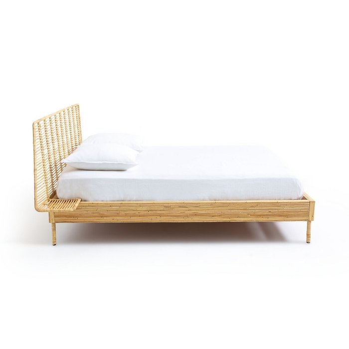 Кровать Saghil 160x200 бежевого цвета без подъемного механизма - лучшие Кровати для спальни в INMYROOM