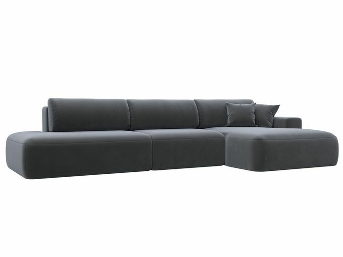 Угловой диван-кровать Лига 036 Модерн Лонг темно-серого цвета правый угол