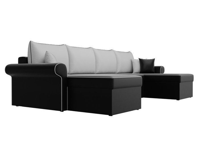 Угловой диван-кровать Милфорд бело-черного цвета (экокожа) - лучшие Угловые диваны в INMYROOM
