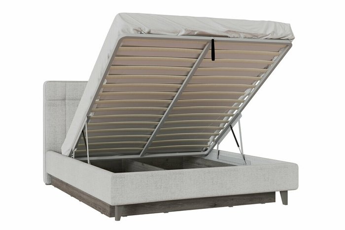Кровать c подъемным механизмом Вита 160х200 серо-бежевого цвета - купить Кровати для спальни по цене 105190.0