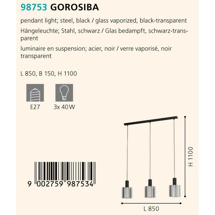 Подвесная люстра Gorosiba с прозрачными плафонами - купить Подвесные люстры по цене 21990.0