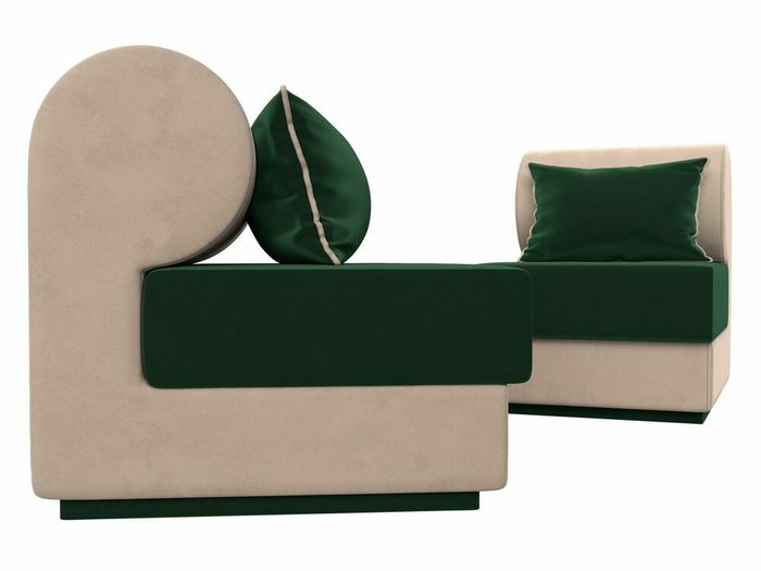 Набор из двух кресел Кипр зелено-бежевого цвета - лучшие Комплекты мягкой мебели в INMYROOM